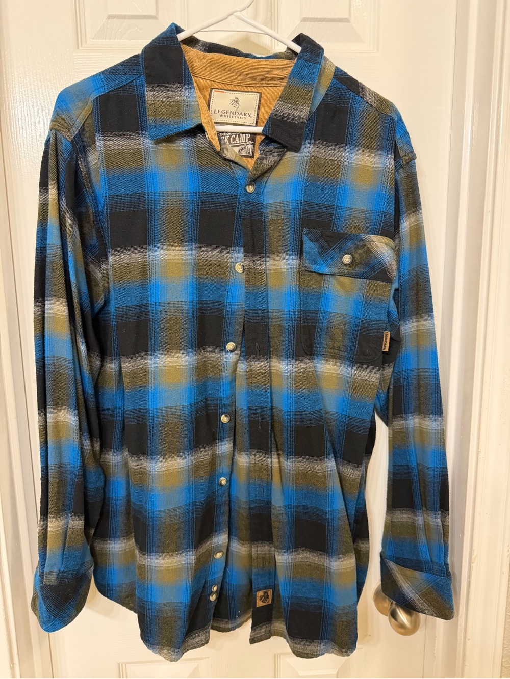 Legendary Whitetails Blue, Olive & Black Plaid Button-Down Shirt
